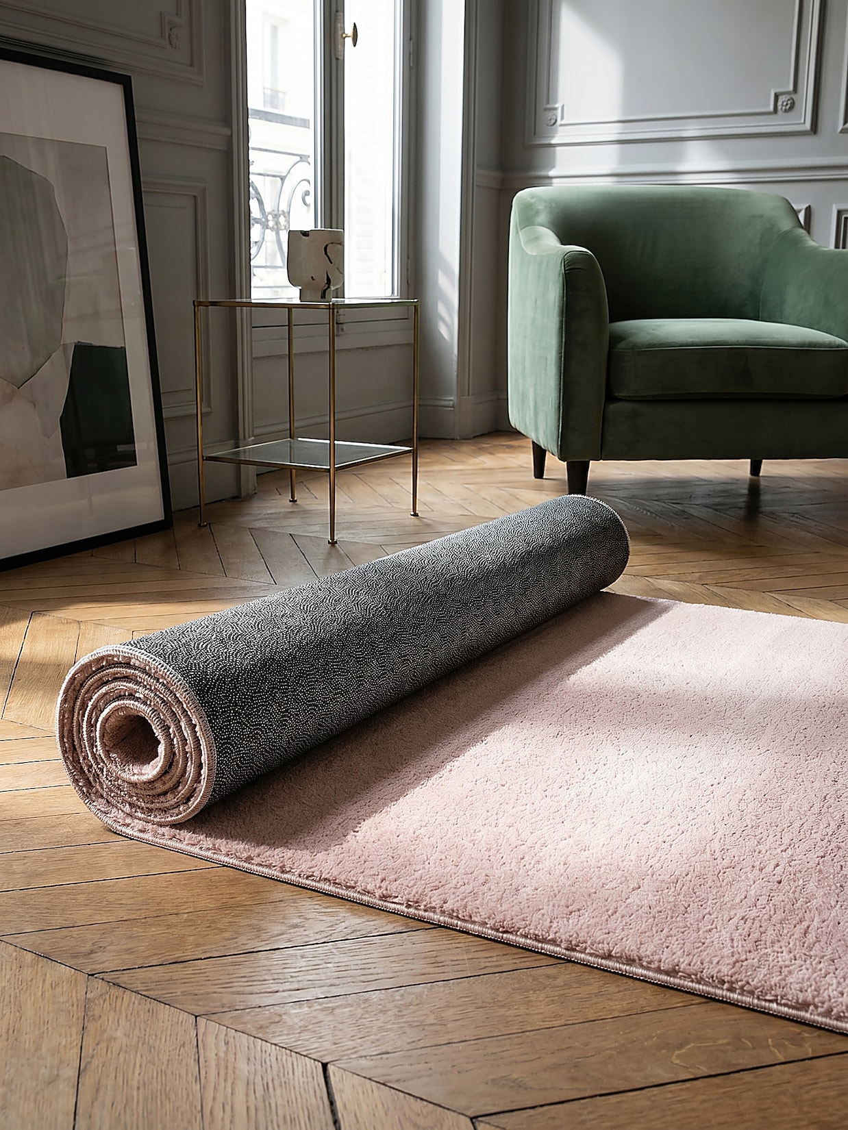 Läufer Antirutsch Puderrosa 80x150 cm - ALDAN Kadima Design