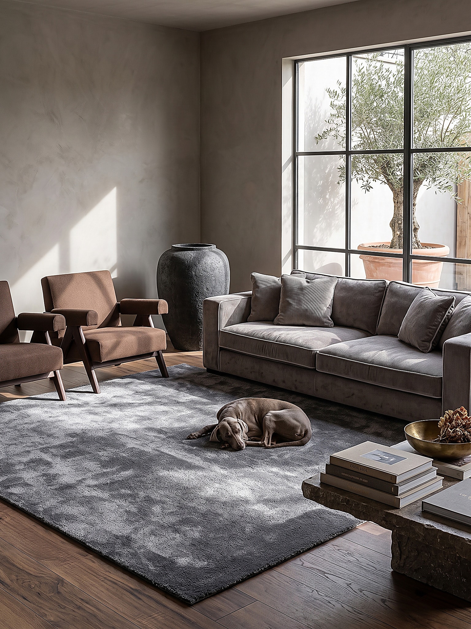 Teppich Antirutsch Anthrazit 240x240 cm - ALDAN | Kadima Design - Bild 1