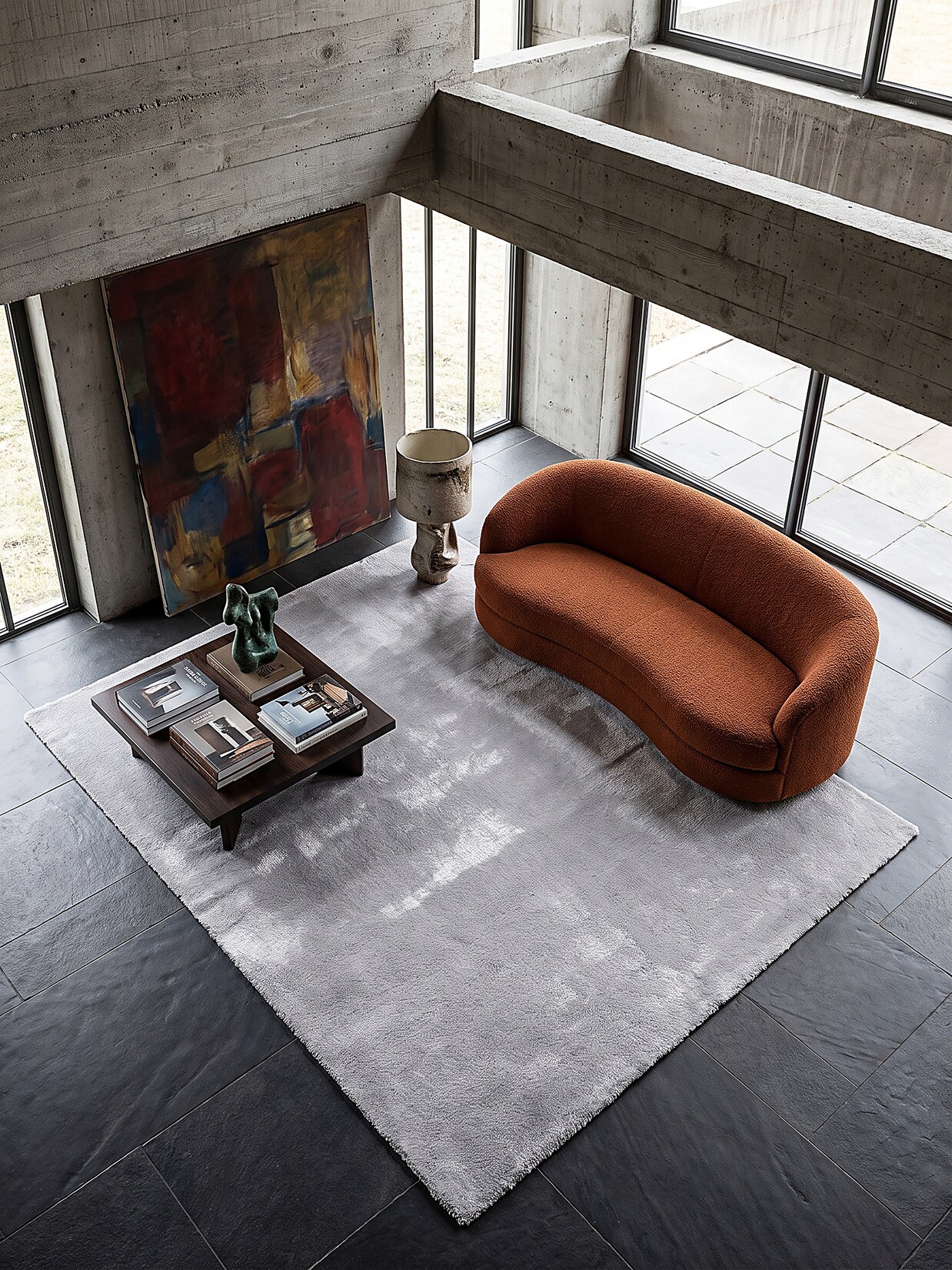 Teppich Antirutsch Grau 240x240 cm - ALDAN Kadima Design