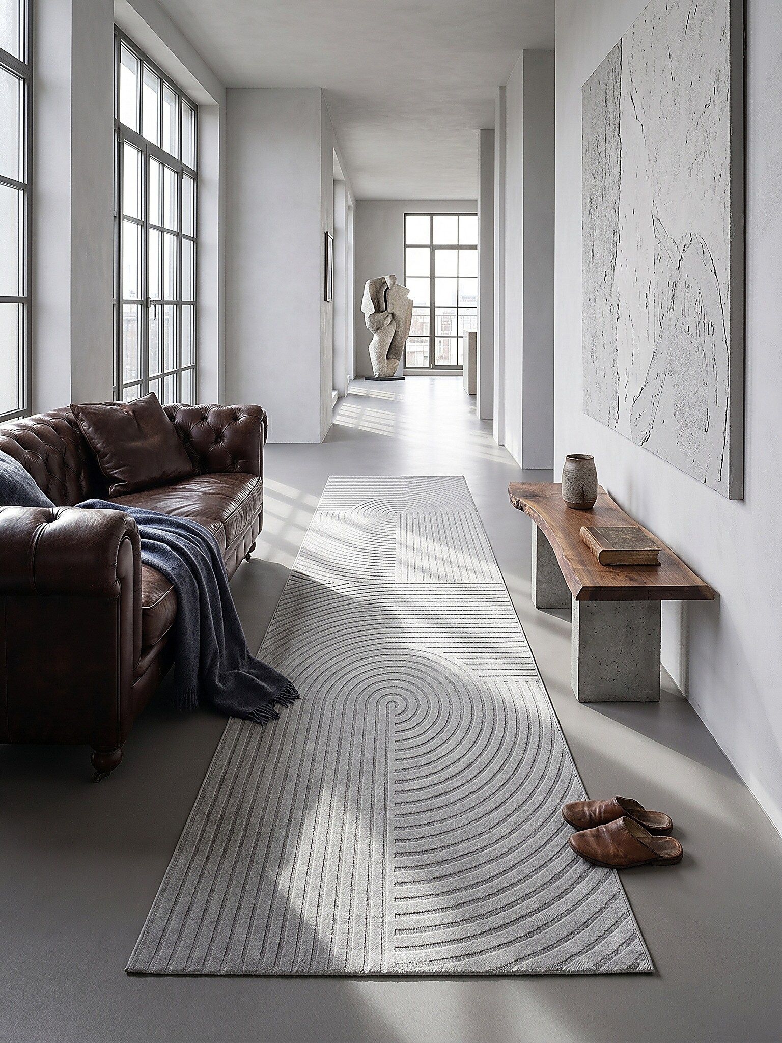 L&auml;ufer Polyester Grau 80x150 cm - ERESMA | Kadima Design - Bild 1