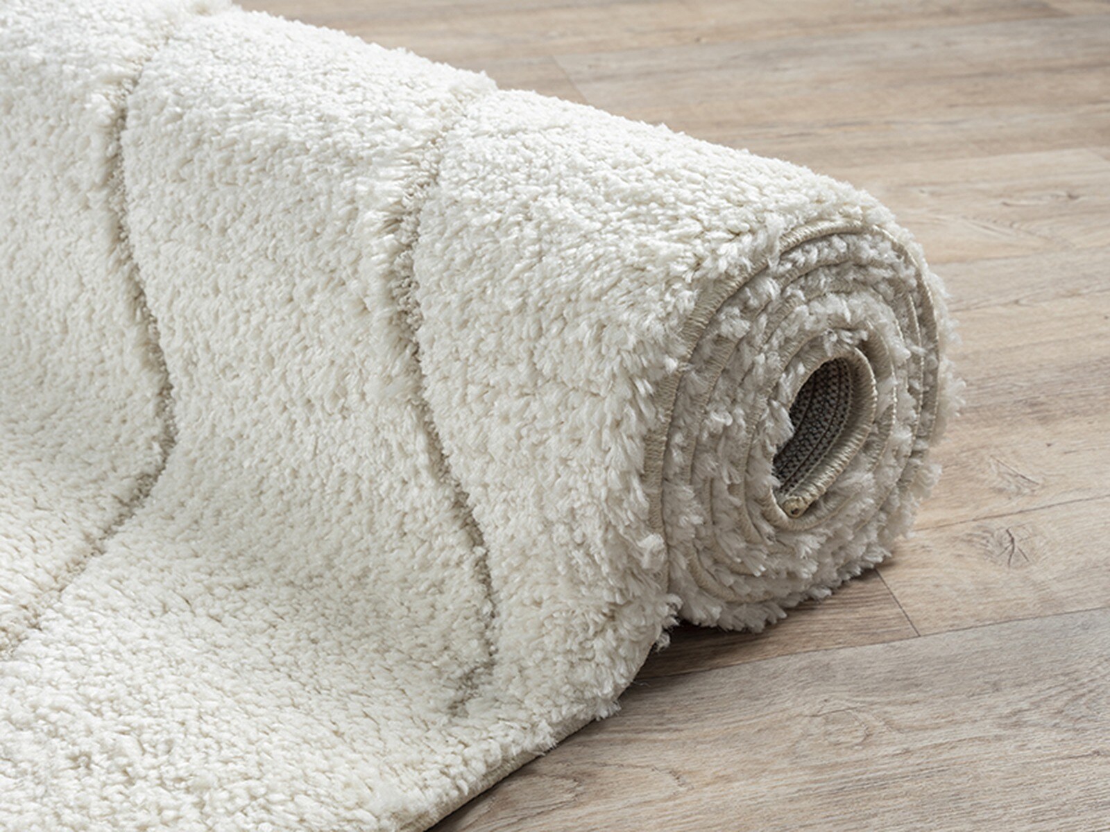 Shaggy-Teppich Pflegeleicht Creme 160x160 cm - ATRIO