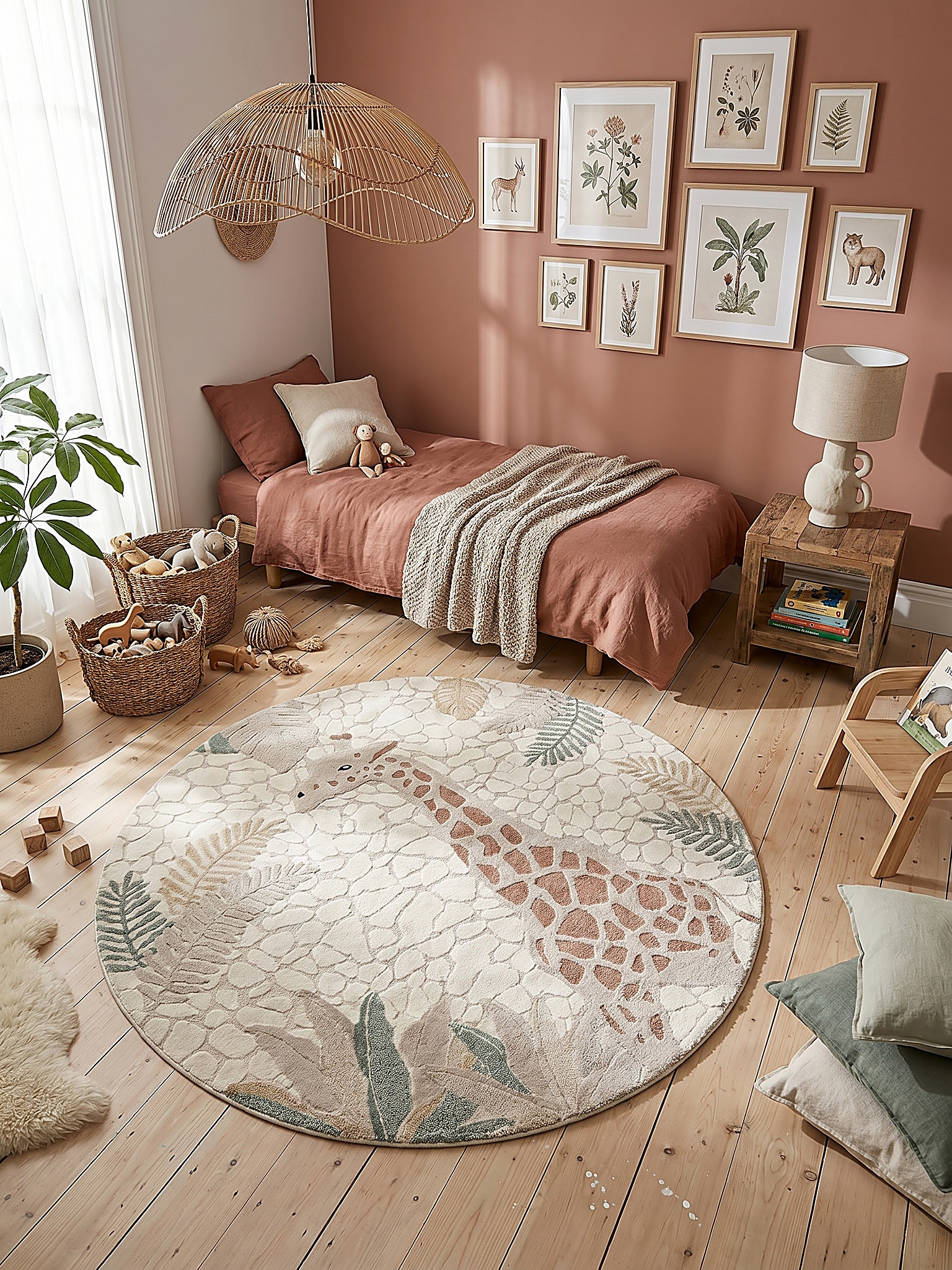 Kinderteppich Pflegeleicht Creme 120x120 cm - VELT | Kadima Design - Bild 1