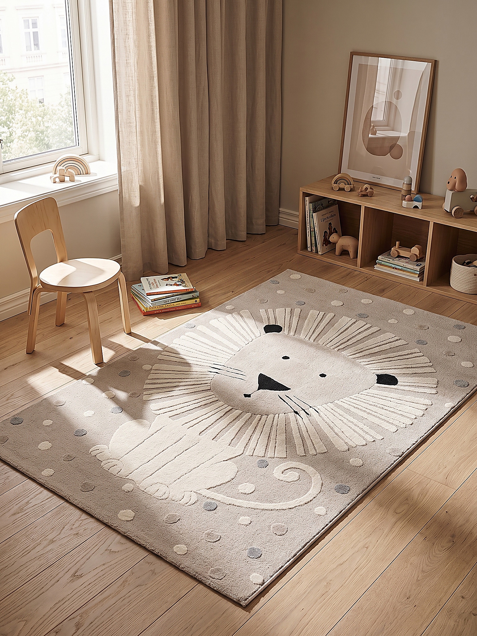 Kinderteppich Pflegeleicht Beige 80x150 cm - VELT | Kadima Design - Bild 1
