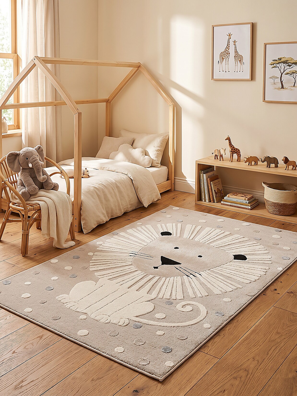 Kinderteppich Pflegeleicht Beige 200x290 cm - VELT Kadima Design