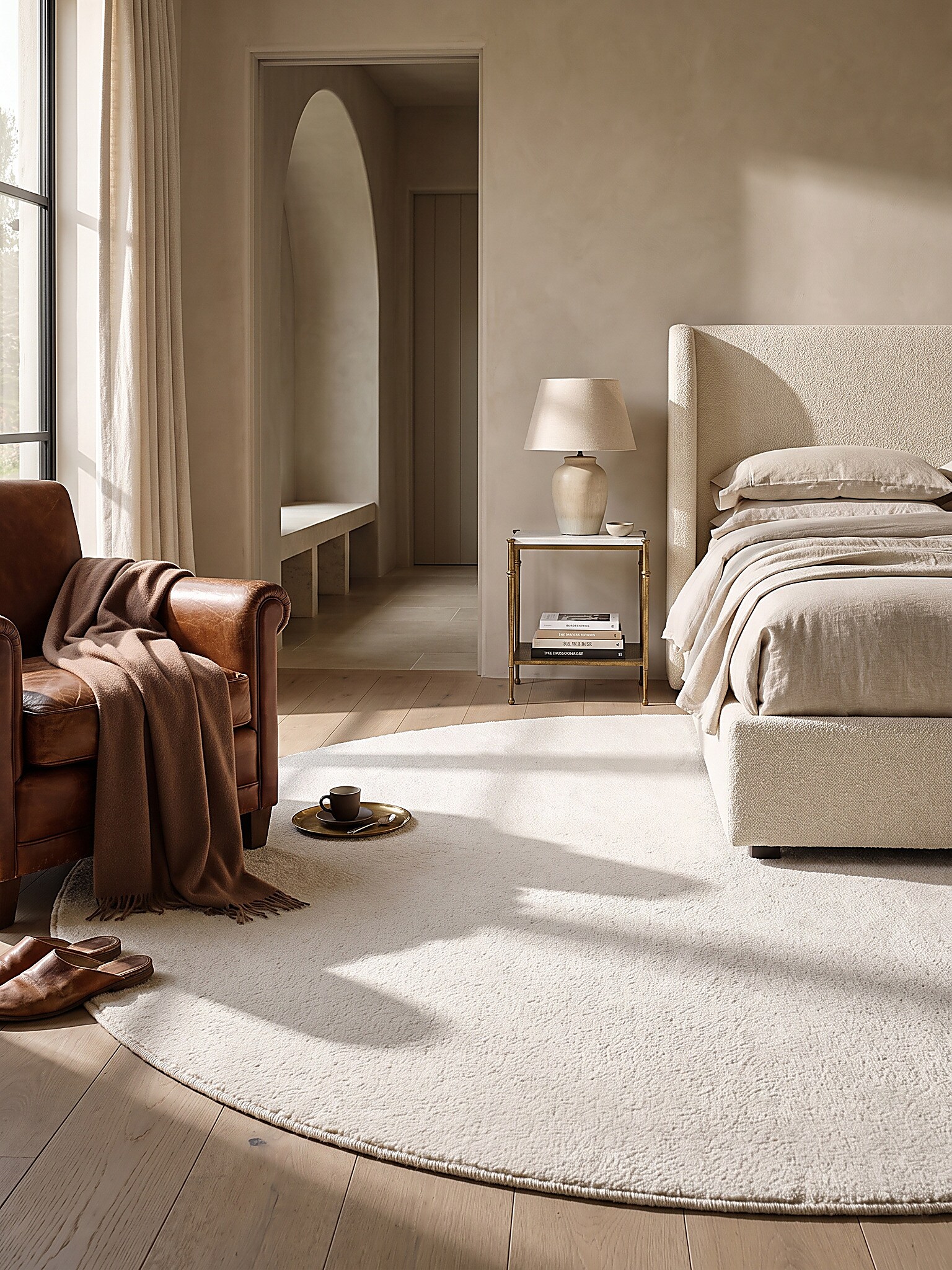 Teppich Antirutsch Creme 200x200 cm - ALDAN | Kadima Design - Bild 1