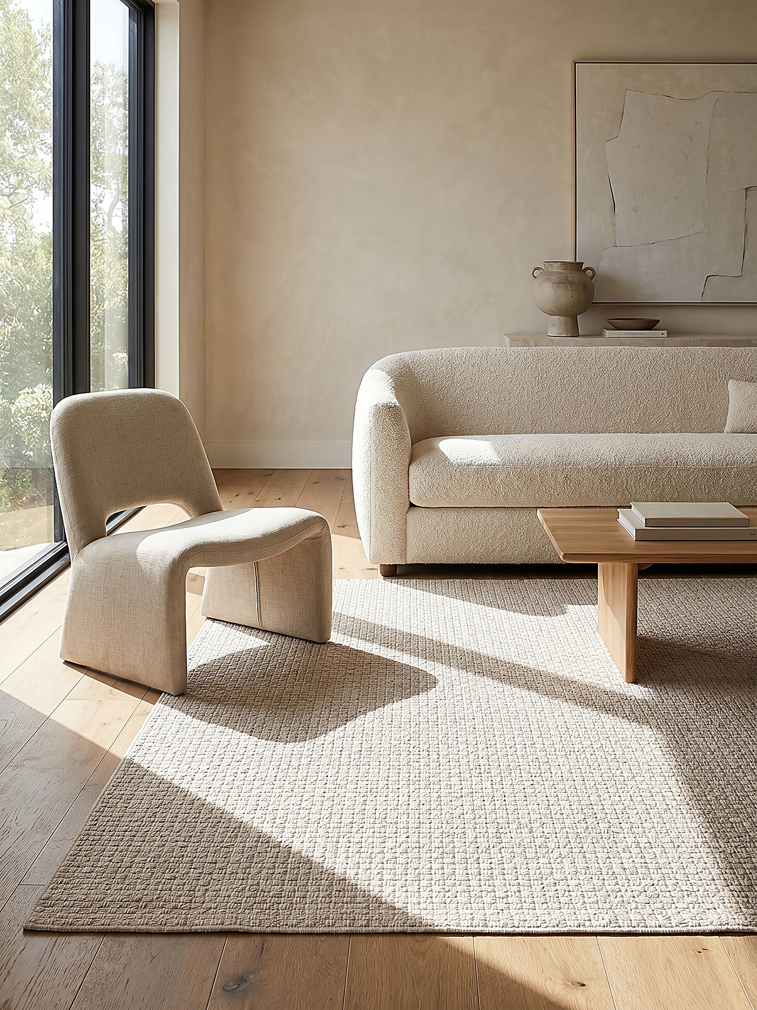 Flachgewebe-Teppich Pflegeleicht Beige 200x290 cm - BROYE | Kadima - Bild 1