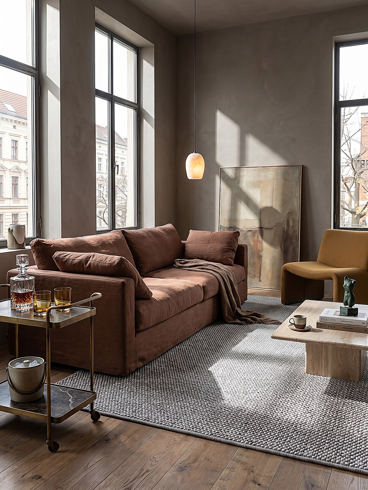 Teppich Polypropylen Grau 200x280 cm - STURA Kadima Design