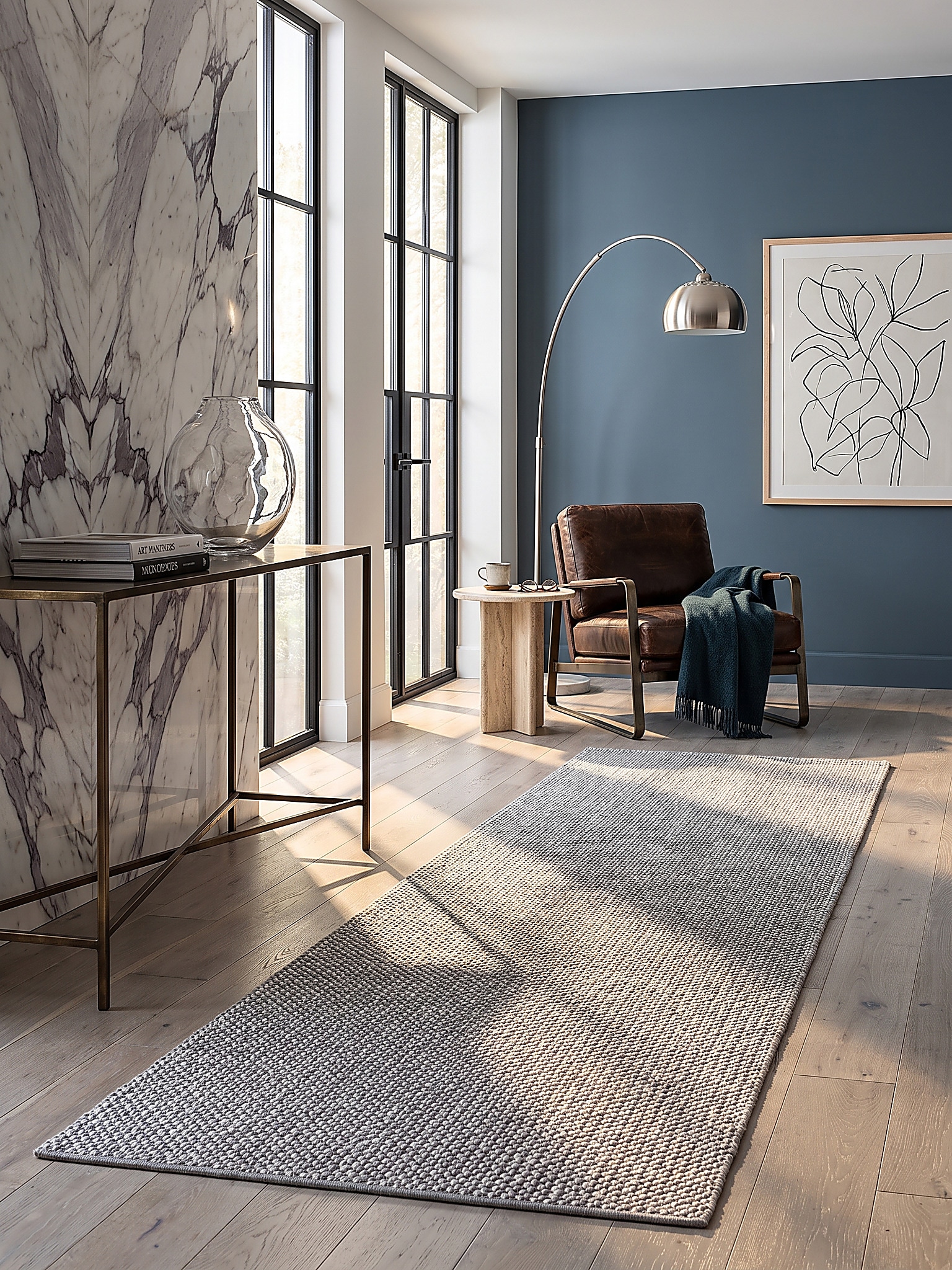 L&auml;ufer Polypropylen Grau 80x250 cm - STURA | Kadima Design - Bild 1