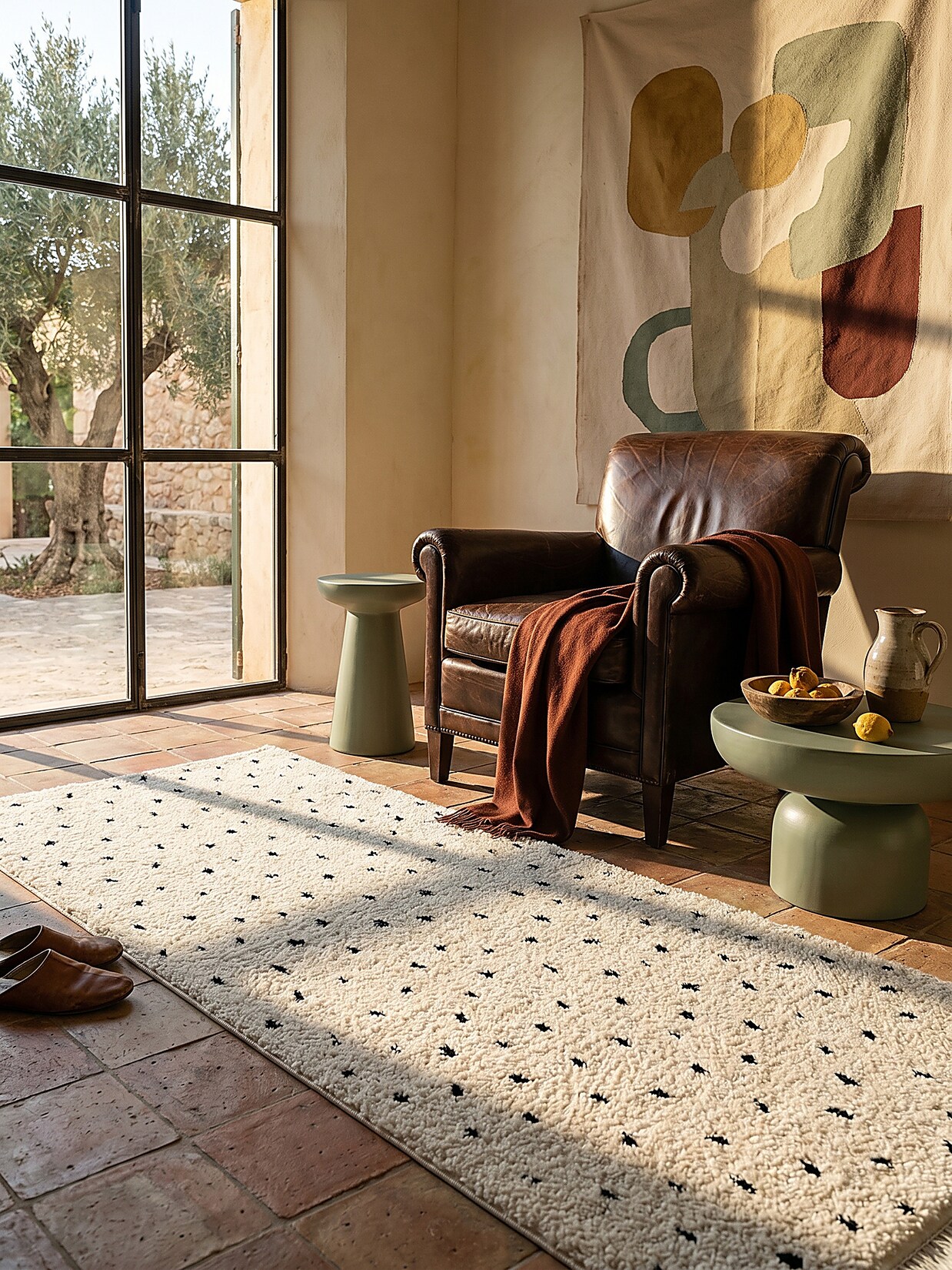Shaggy-Teppich Pflegeleicht Creme 80x150 cm - ATRIO Kadima Design
