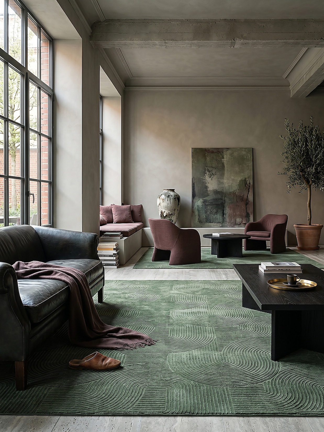 Teppich Antirutsch Waldgrün 240x340 cm - DALAR Kadima Design