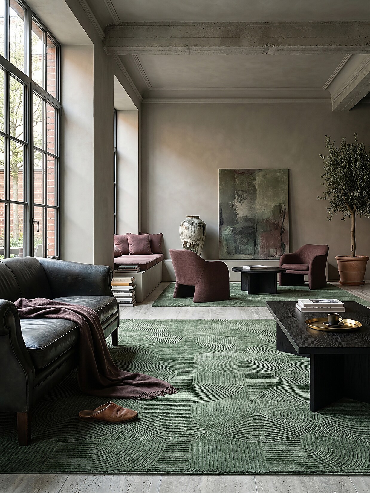 Teppich Antirutsch Waldgrün 300x400 cm - DALAR Kadima Design