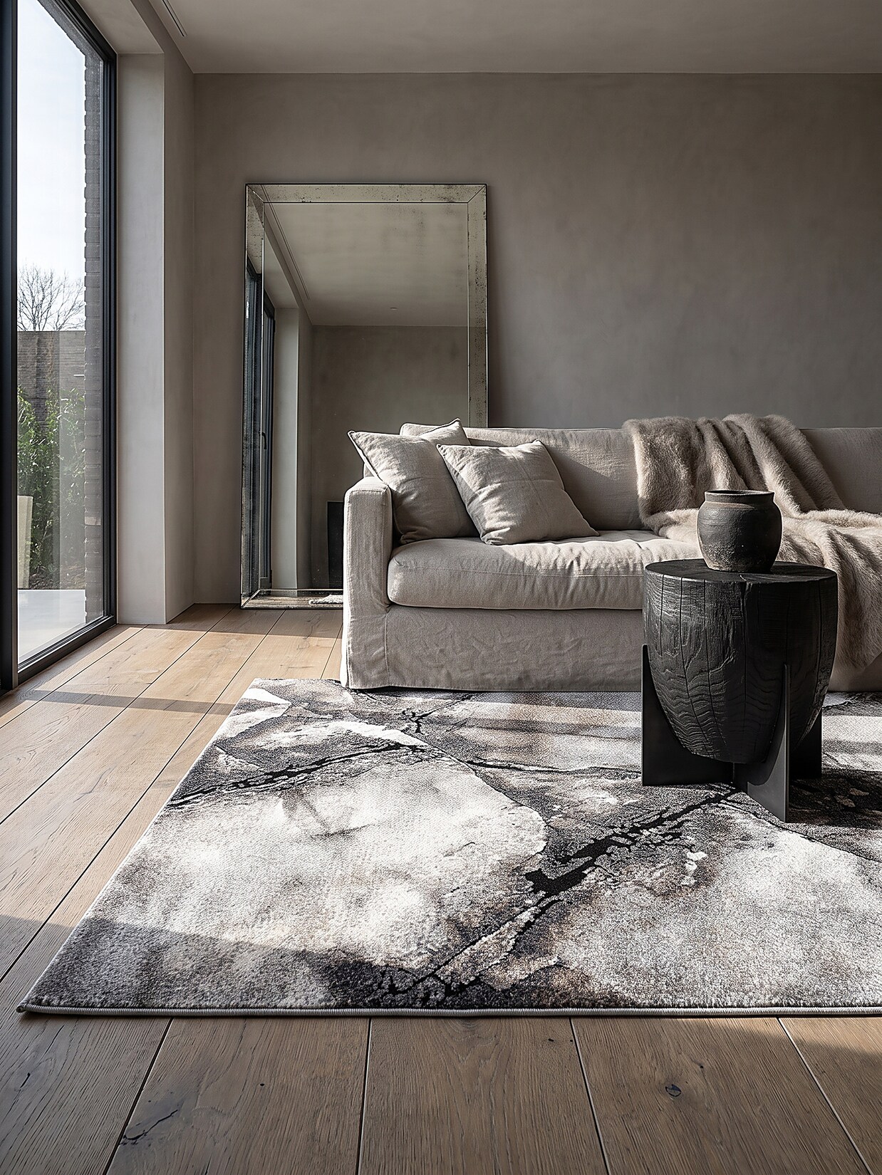 Teppich Pflegeleicht Grau 200x290 cm - OGLIO Kadima Design