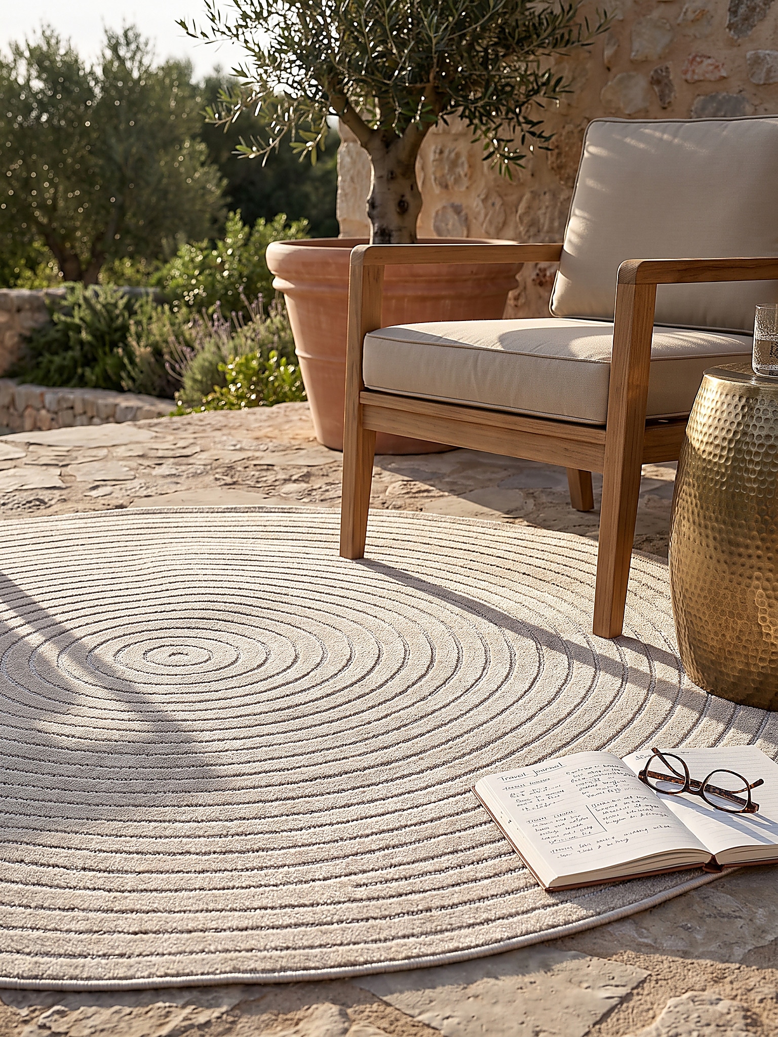 Outdoor-Teppich Wetterfest Beige 160x160 cm - MEZEN | Kadima Design - Bild 1