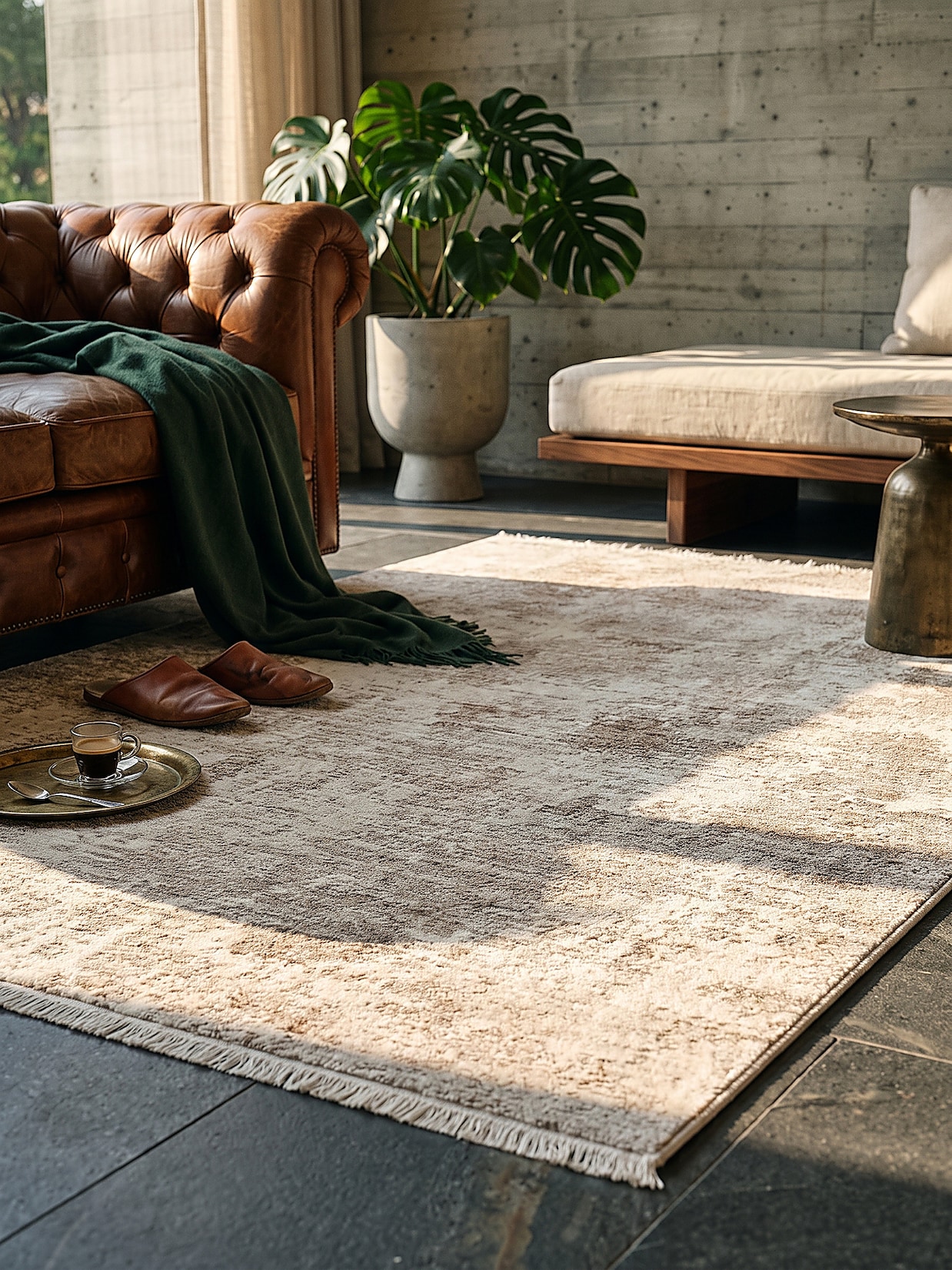 Teppich Pflegeleicht Beige 200x290 cm - SCRIVIA Kadima Design