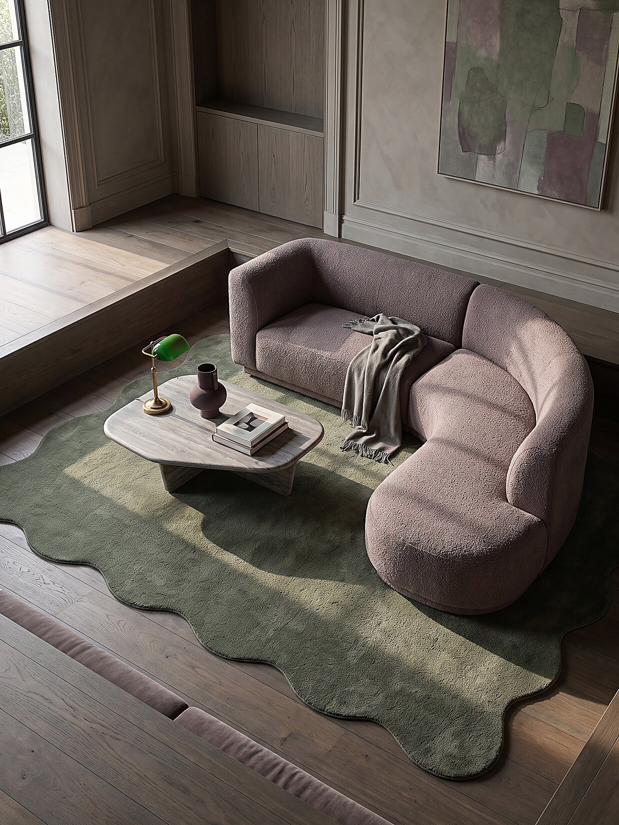 Teppich Antirutsch Waldgrün 140x200 cm - TIRSO Kadima Design