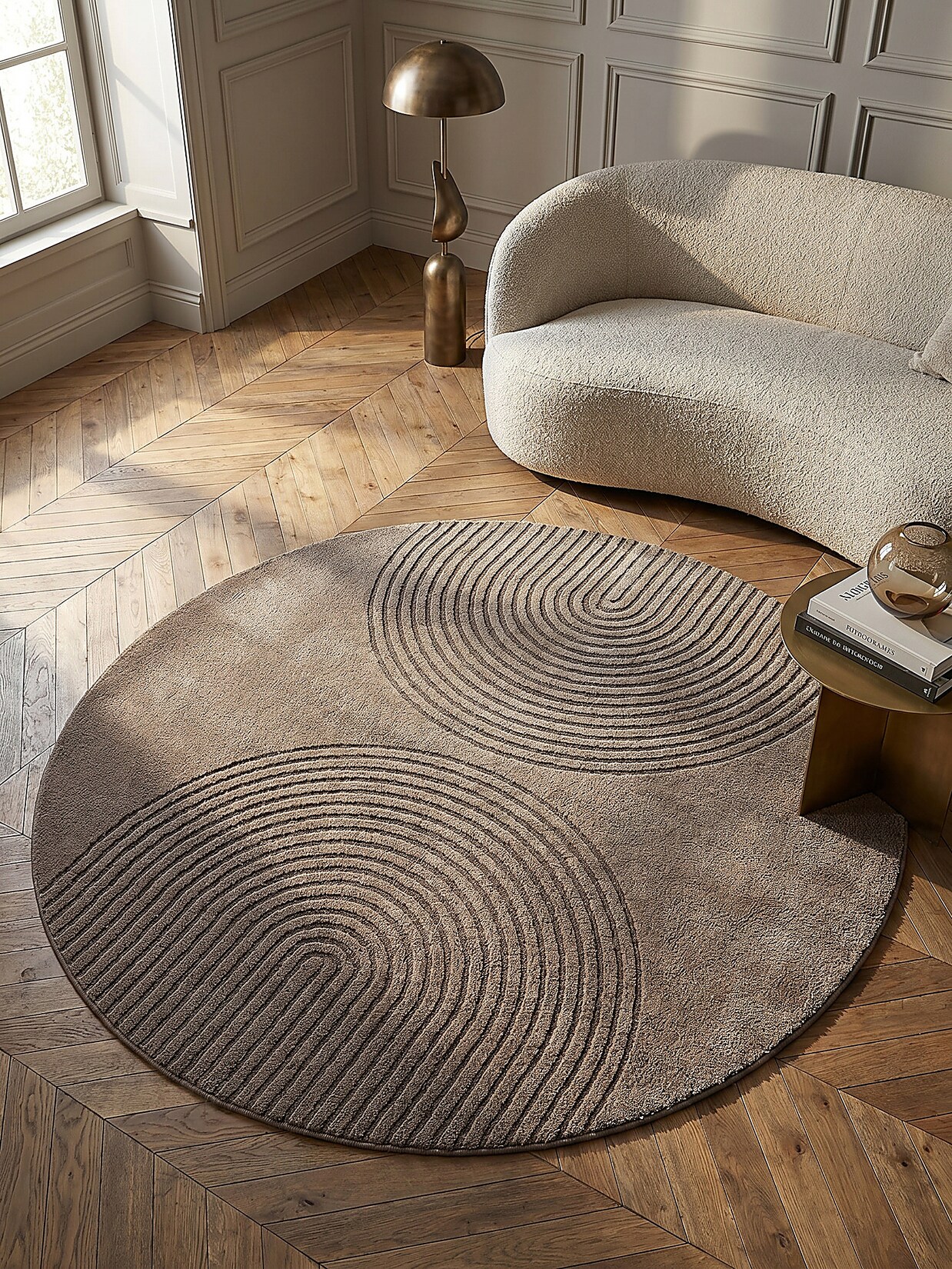 Teppich Pflegeleicht Braun 120x120 cm - MUOTA Kadima Design