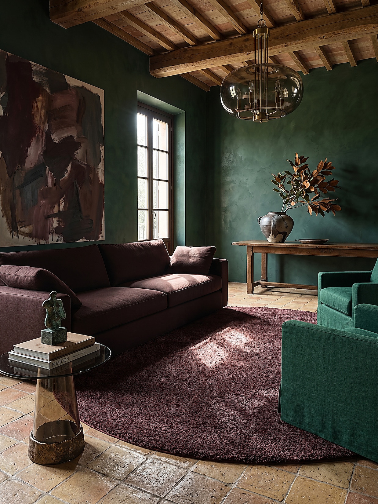 Teppich Antirutsch Bordeauxrot 200x200 cm - ALDAN Kadima Design