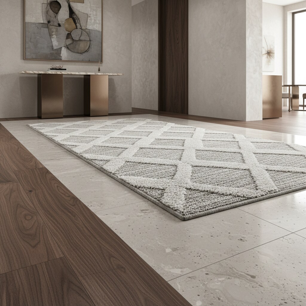 Hochflorteppich TALFER, im Boho-Stil, Grau, 80 x 250 cm