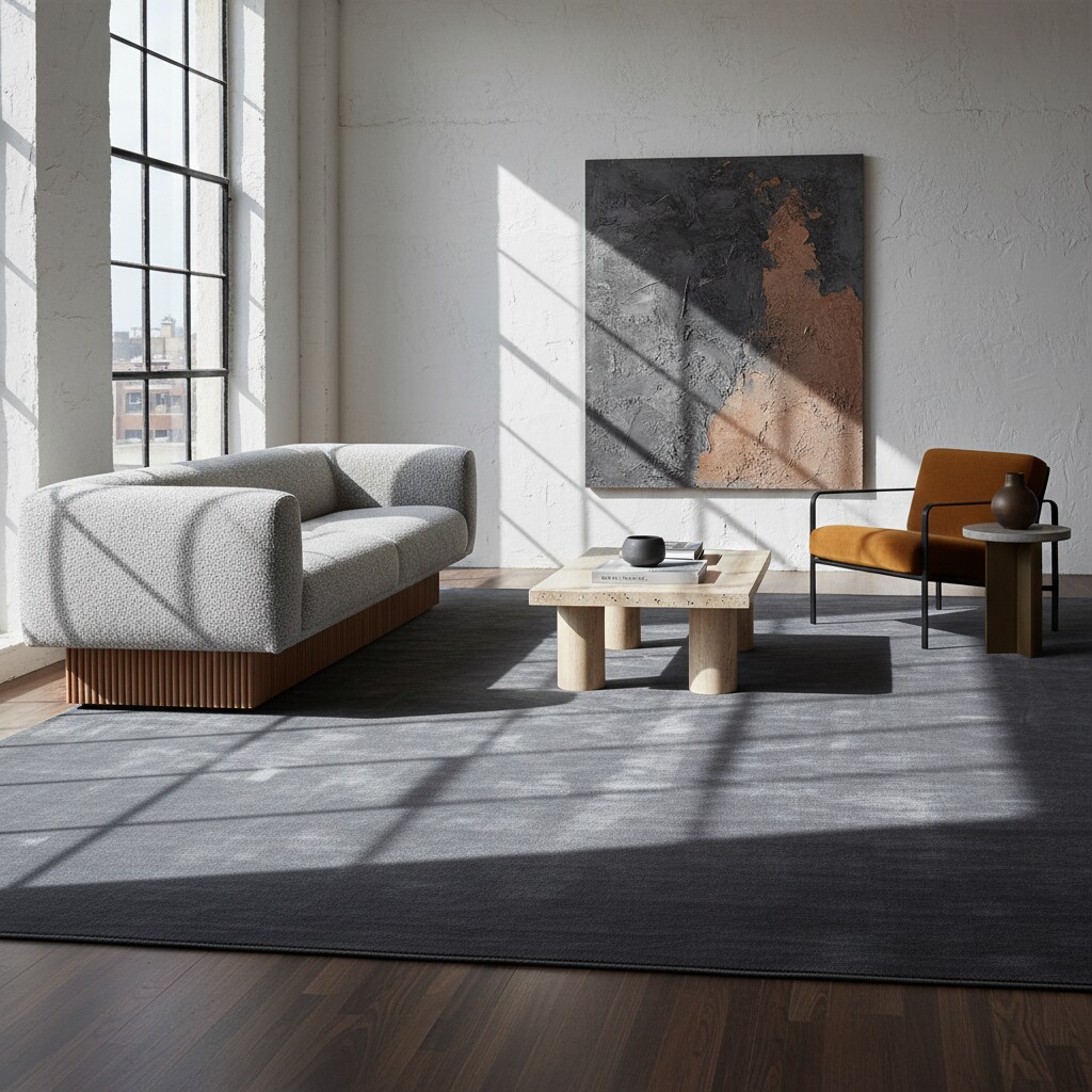 Kurzflorteppich Waschbar LECH, einfarbig, Grau, 200 x 290 cm - Bild 1