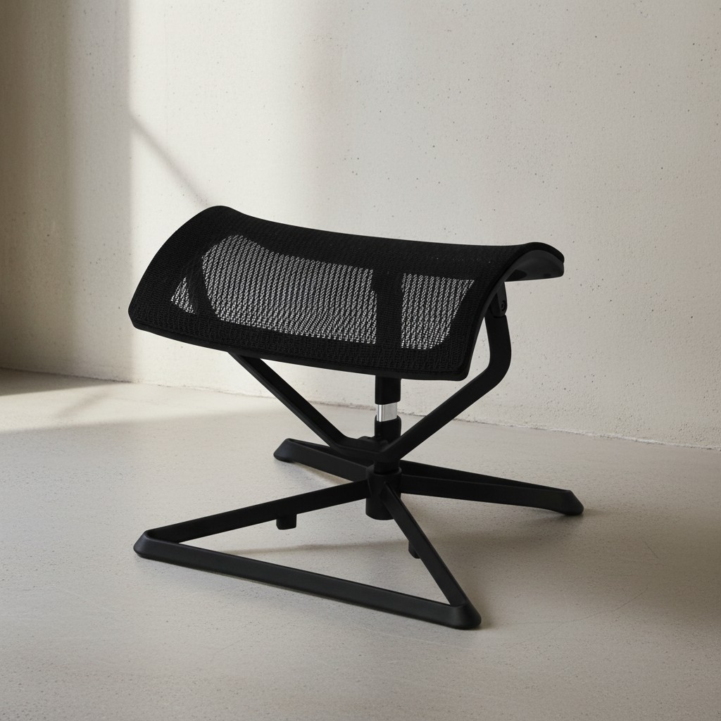 Fu&szlig;auflage Schwarz Stoff H&ouml;henverstellbar f&uuml;r Schreibtisch 43x33x46 LEGpro - Bild 1