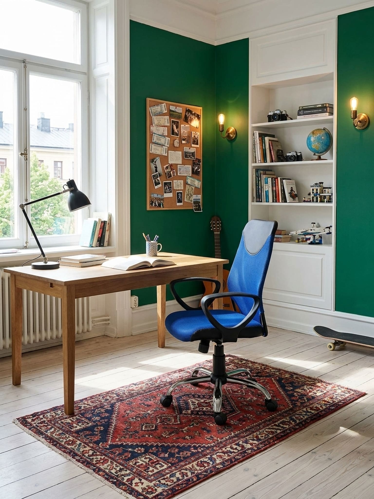 Kinderschreibtischstuhl H&ouml;henverstellbar Ergonomisch TERNI, Blau 60x60x101 cm - Bild 1