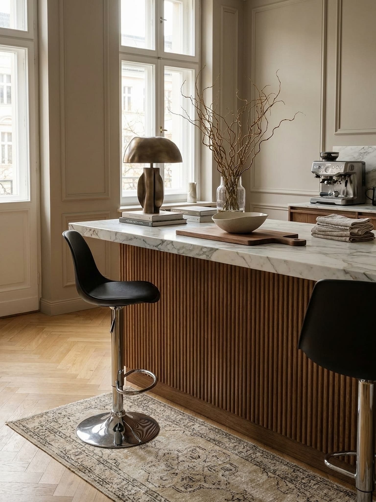 Barhocker Kunstleder Design KORSIKA, Schwarz 40x40x104 cm - Bild 1