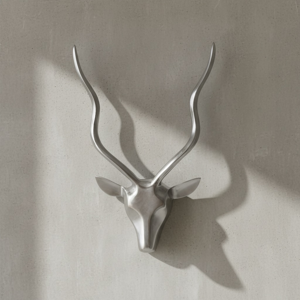 Wanddeko Hirschgeweih Aluminium silberfarben klein im Landhausstil - Bild 1
