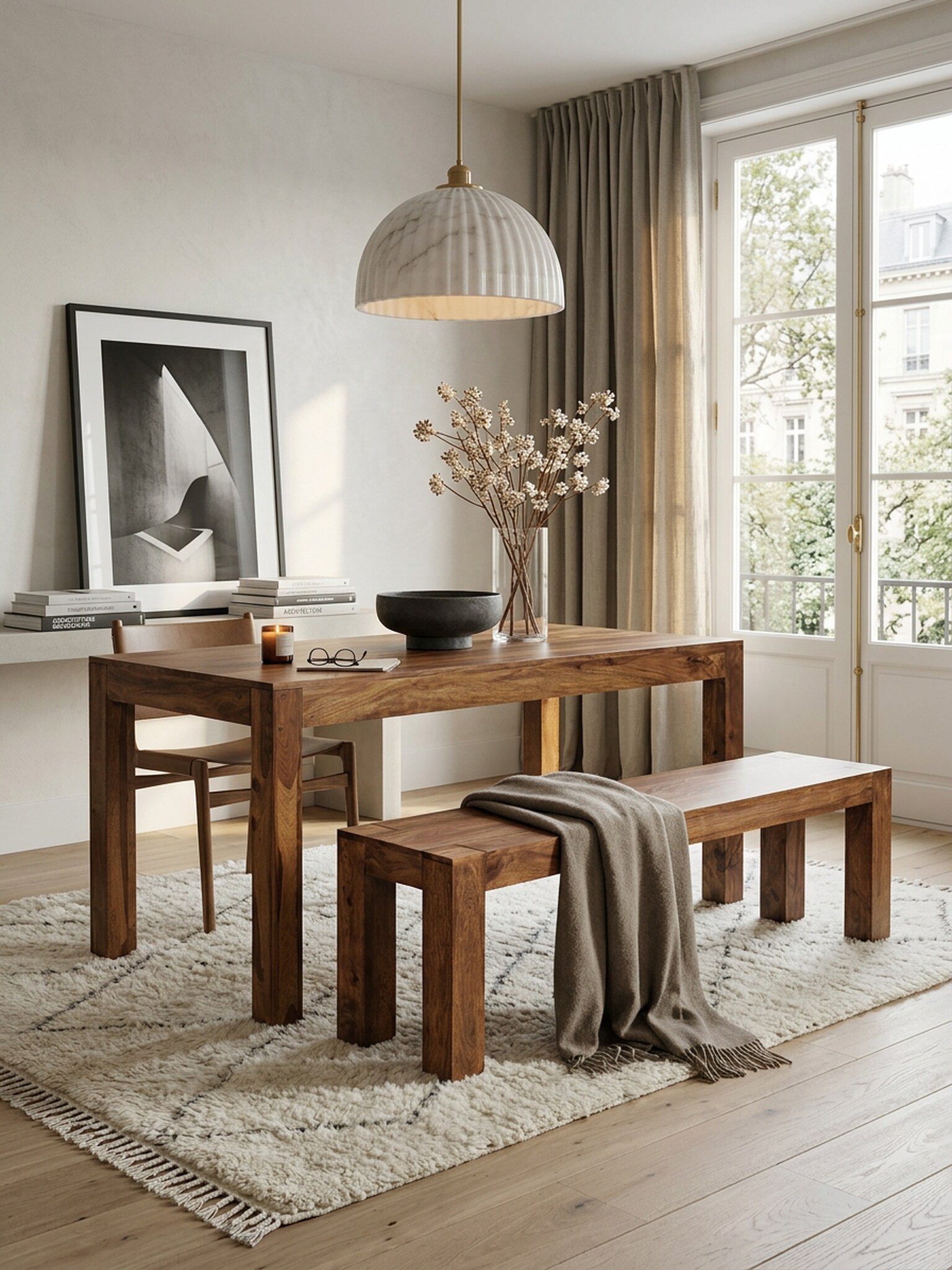 Esszimmerbank MUMBAI Massivholz Landhausstil, Dunkelbraun 160x35x45 cm - Bild 1