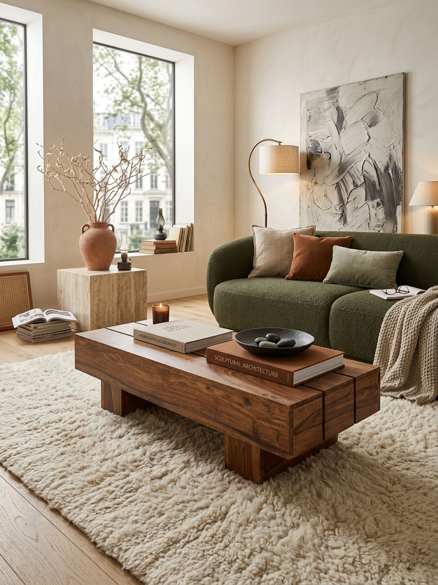 Couchtisch aus Massivholz &ndash; Landhausstil f&uuml;r das Wohnzimmer, Dunkelbraun 120x45x30 cm - Bild 1