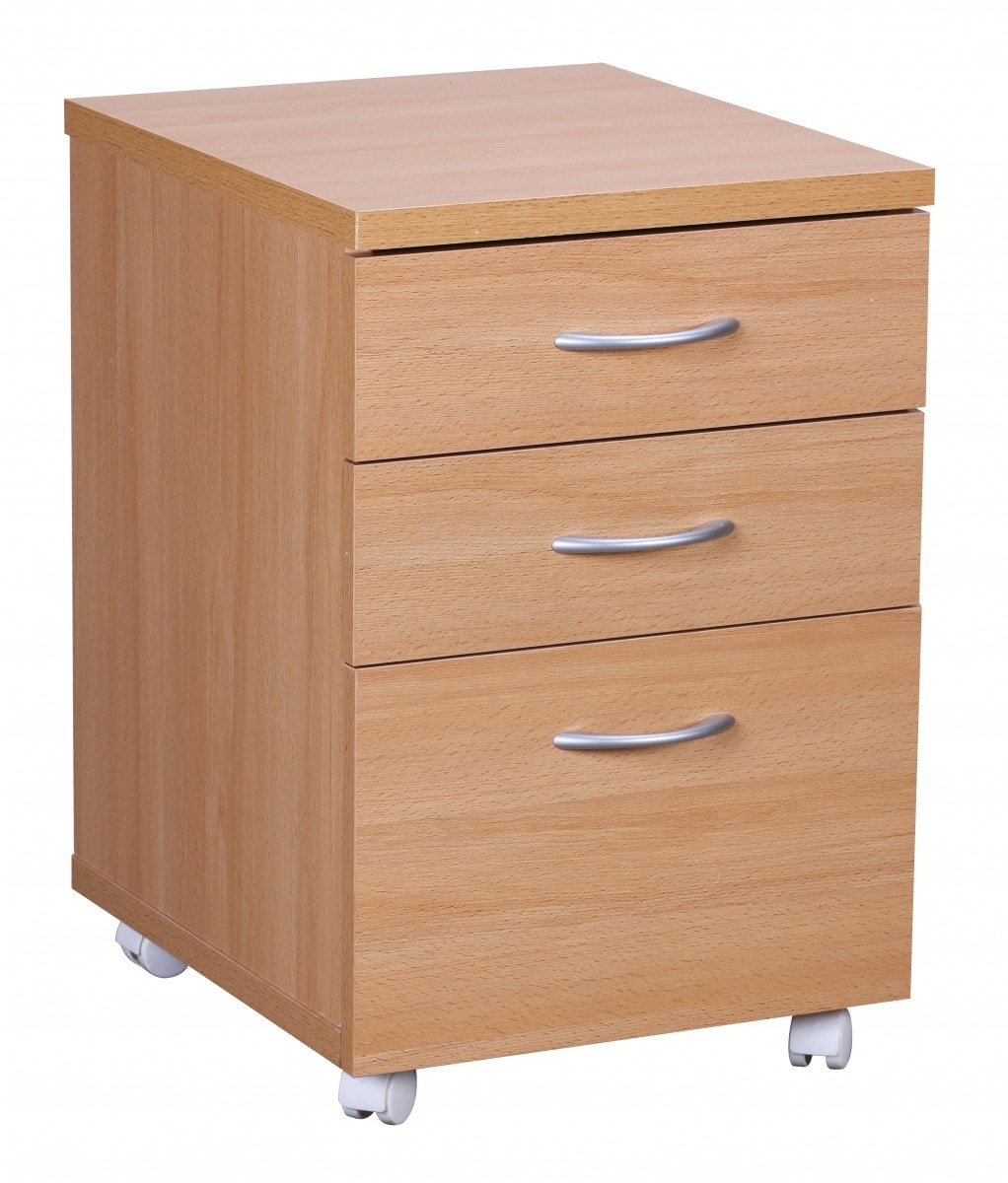 Rollcontainer &ndash; Buche, 40x60x45 cm, 3 Schubladen, Rollen, Modell OTTAWA - Bild 1
