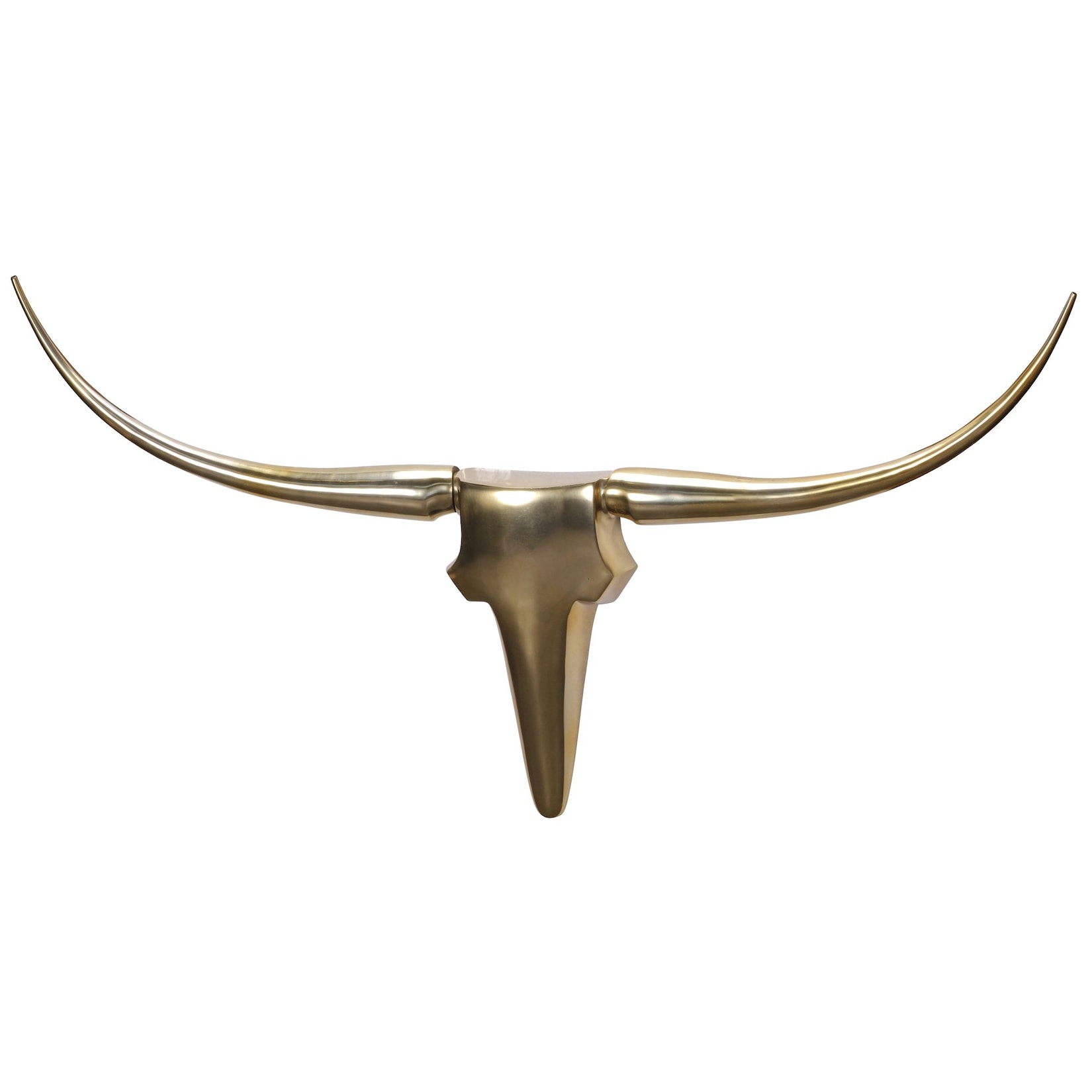 Wanddeko Geweih Bull Aluminium 125 cm breit, Gold 125x10x60 cm