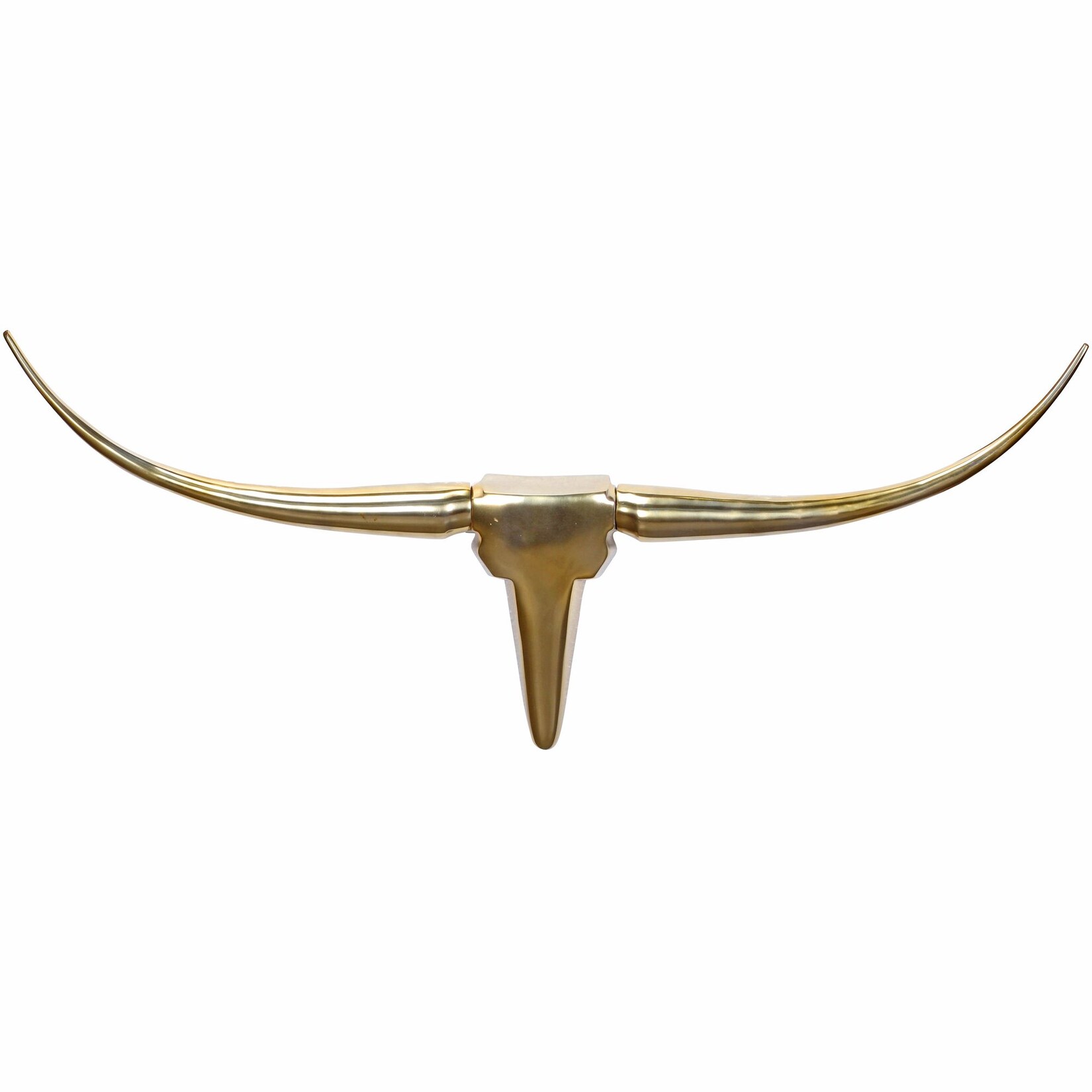 Wanddeko Geweih Bull Aluminium 125 cm breit, Gold 100x6x40 cm