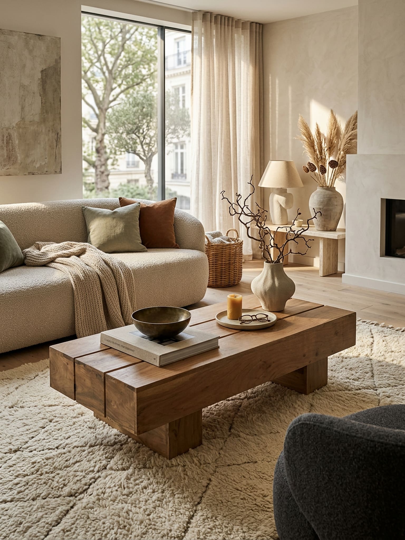Couchtisch aus Massivholz &ndash; Landhausstil f&uuml;r das Wohnzimmer, Akazie 45x120x30 cm - Bild 1