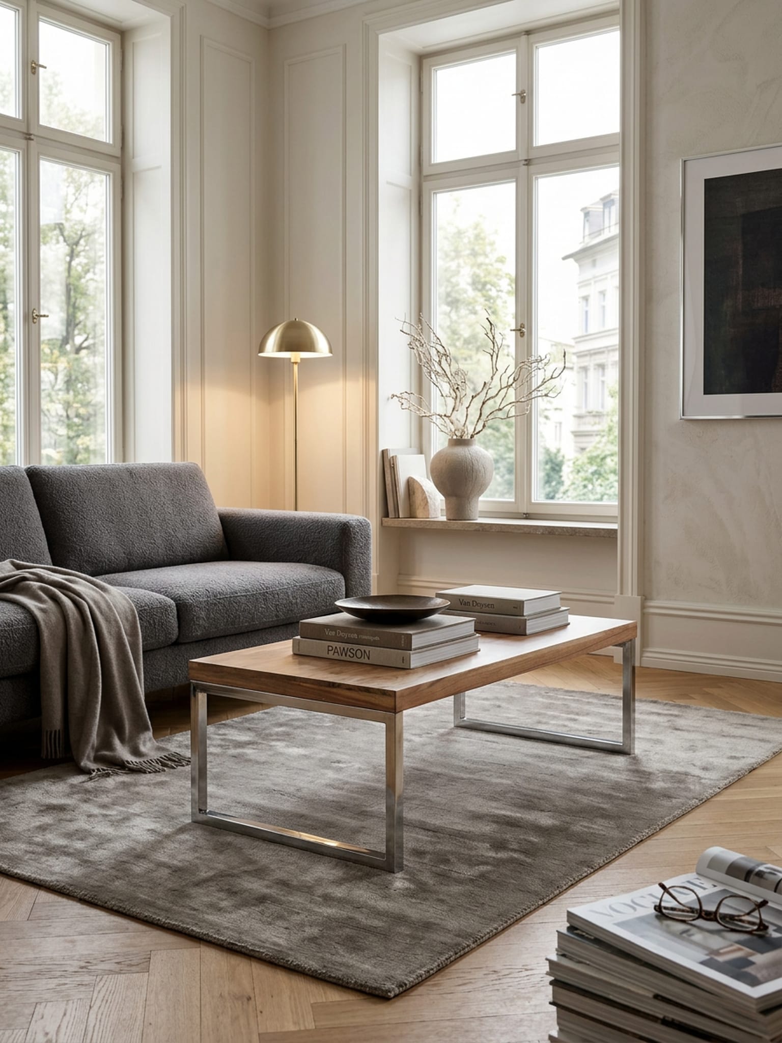 Couchtisch GUNA im Landhaus-Stil aus massivem Holz mit Designmerkmalen, Akazie 60x120x40 cm - Bild 1