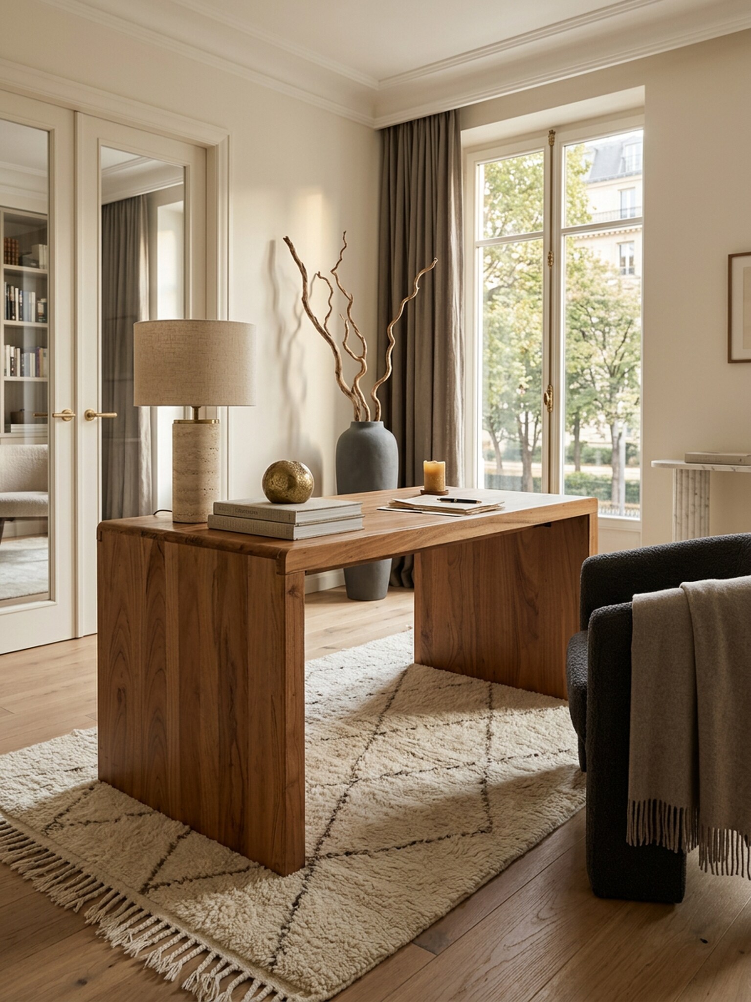 Schreibtisch Massivholz Ablage Landhausstil BOHA, Akazie 80x160x76 cm - Bild 1
