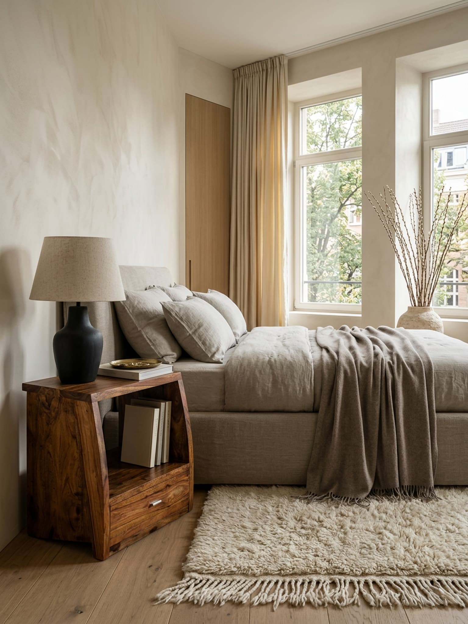 Nachttisch &ndash; Massivholz, 53&nbsp;cm hoch, 1 Schublade & Ablage, Landhausstil - Bild 1