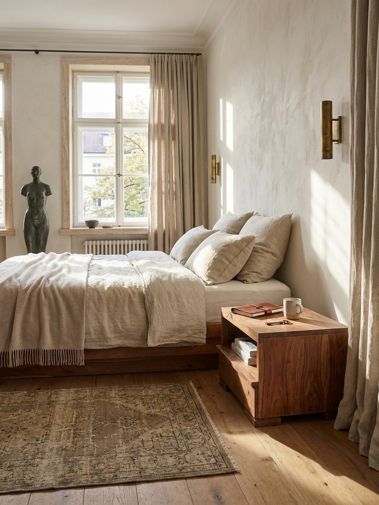 Nachttisch Massivholz Schublade Ablage Landhausstil MUMBAI, Akazie 40x40x30 cm