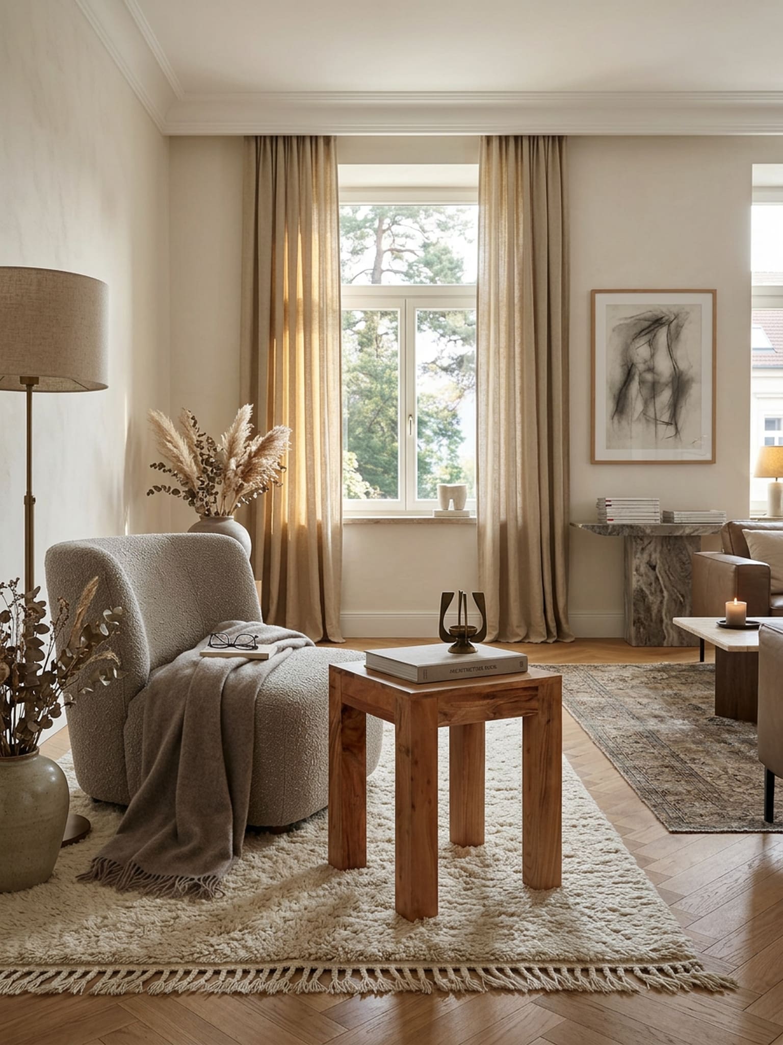 Beistelltisch Massivholz Landhausstil Design MUMBAI, Akazie 35x35x45 cm - Bild 1