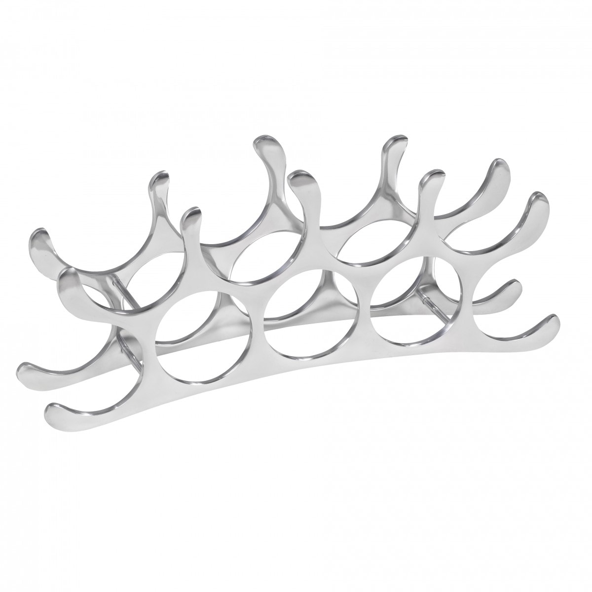 Weinregal Aluminium Modern Stil f&uuml;r 9 Flaschen liegend schmal 55x20x12cm - Bild 1