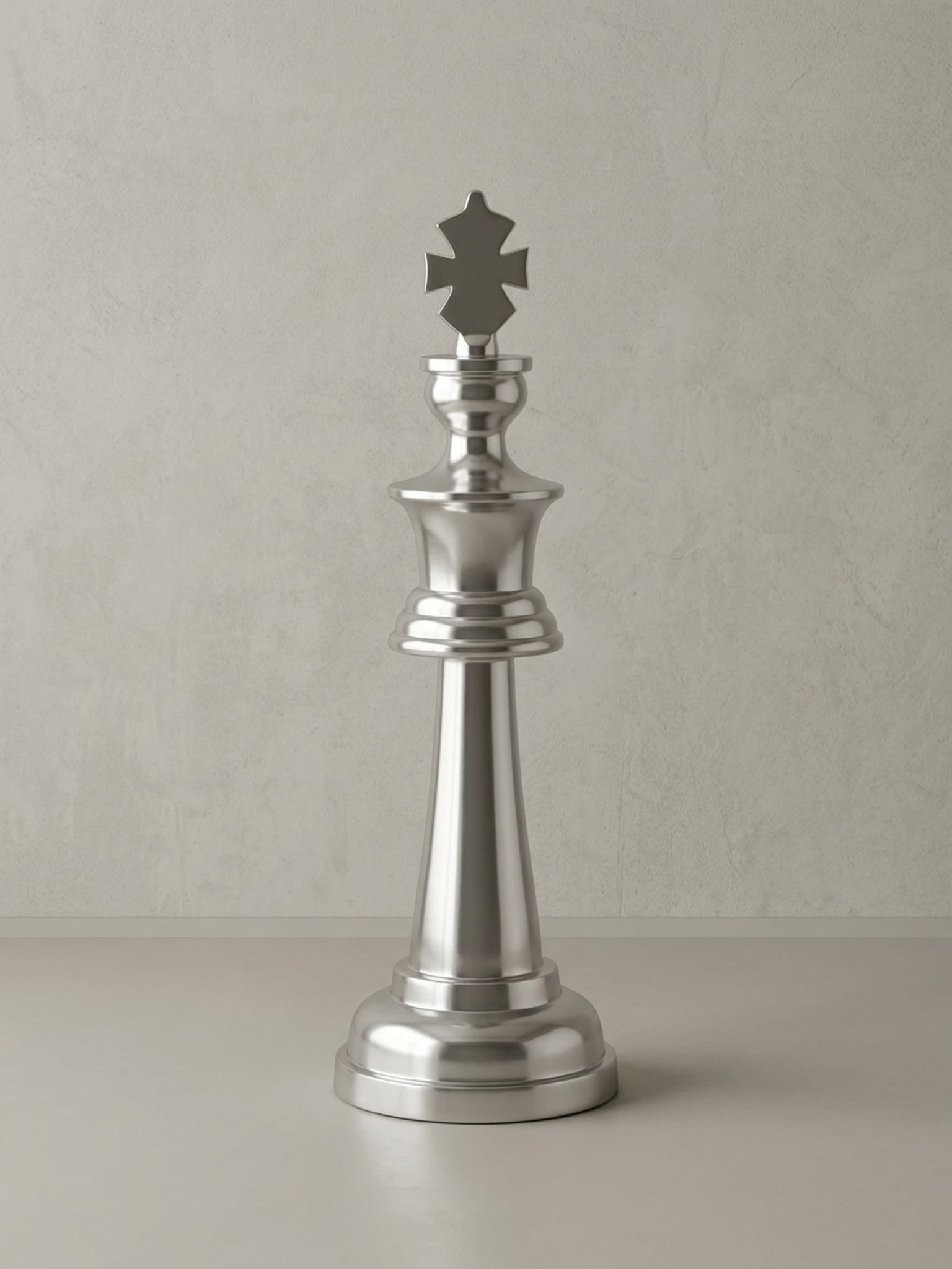 Dekofigur Schachfigur K&ouml;nig Aluminium poliert 70 cm XXL - Bild 1