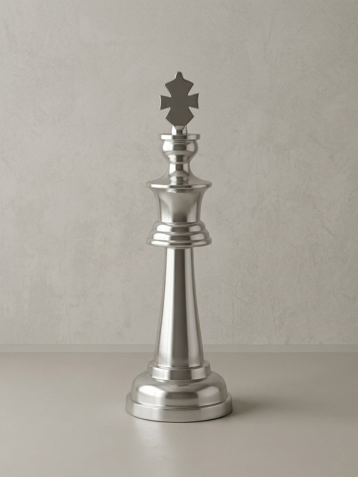 Dekofigur Schachfigur König Aluminium poliert 70 cm XXL