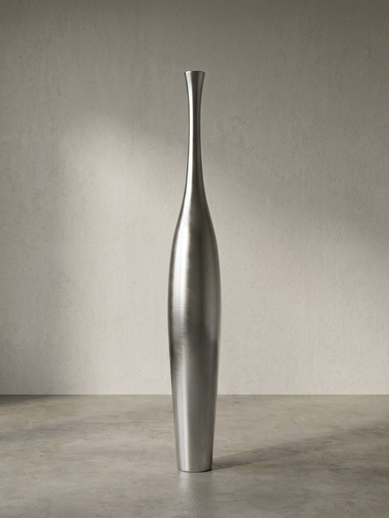 Vase Aluminium Modern Stil 75 cm hoch Silber mit einer &Ouml;ffnung - Bild 1