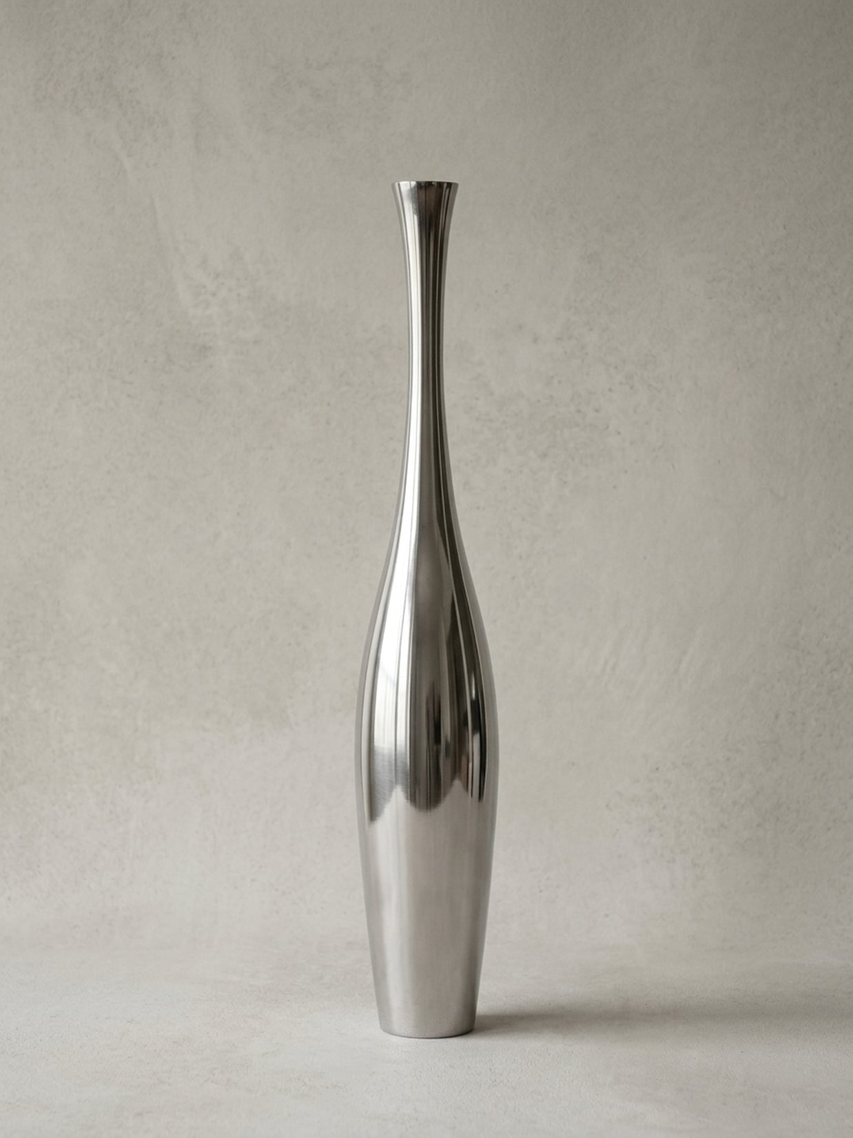 Vase Aluminium Modern Stil 124 cm hoch Silber S-Form für Einzelblumen