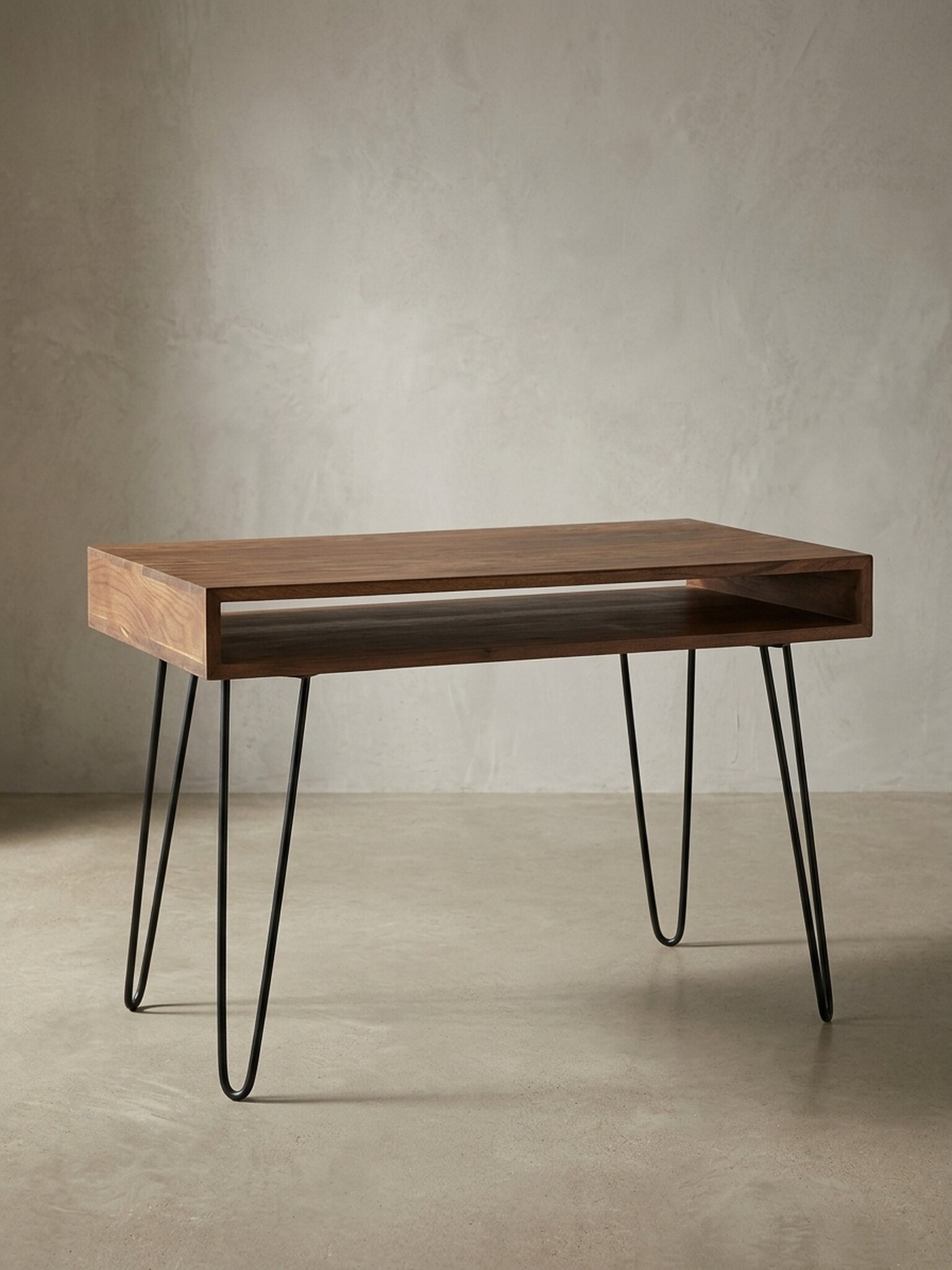 Schreibtisch &ndash; Massivholz, 110x60x76 cm, braun, Landhausstil, 1 Ablagefach - Bild 1