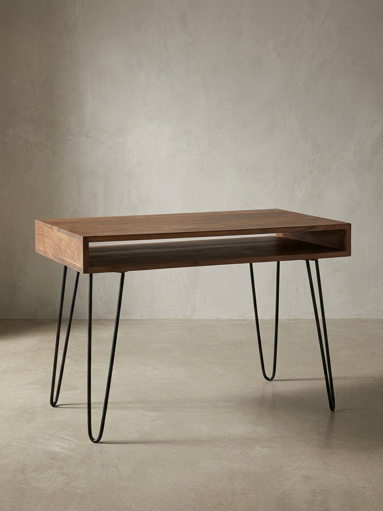 Schreibtisch – Massivholz, 110x60x76 cm, braun, Landhausstil, 1 Ablagefach