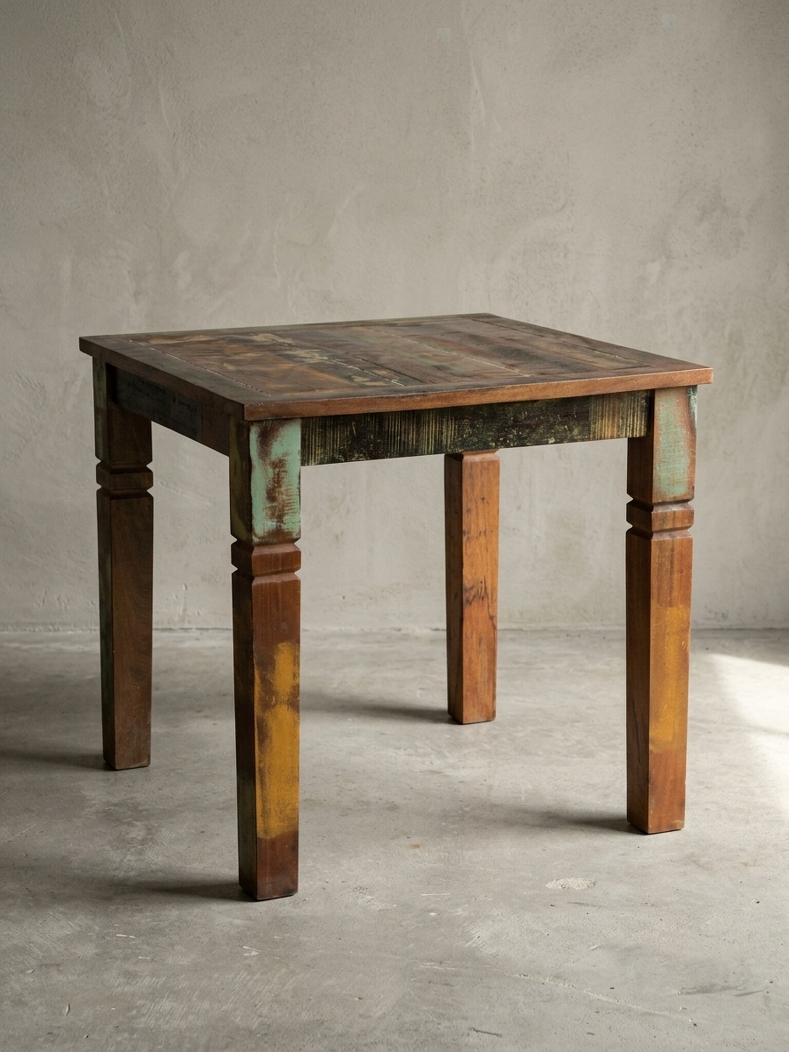 Esstisch Mango Massivholz Quadratisch Landhausstil WL5.077, Dunkelbraun 80x80x76 cm - Bild 1