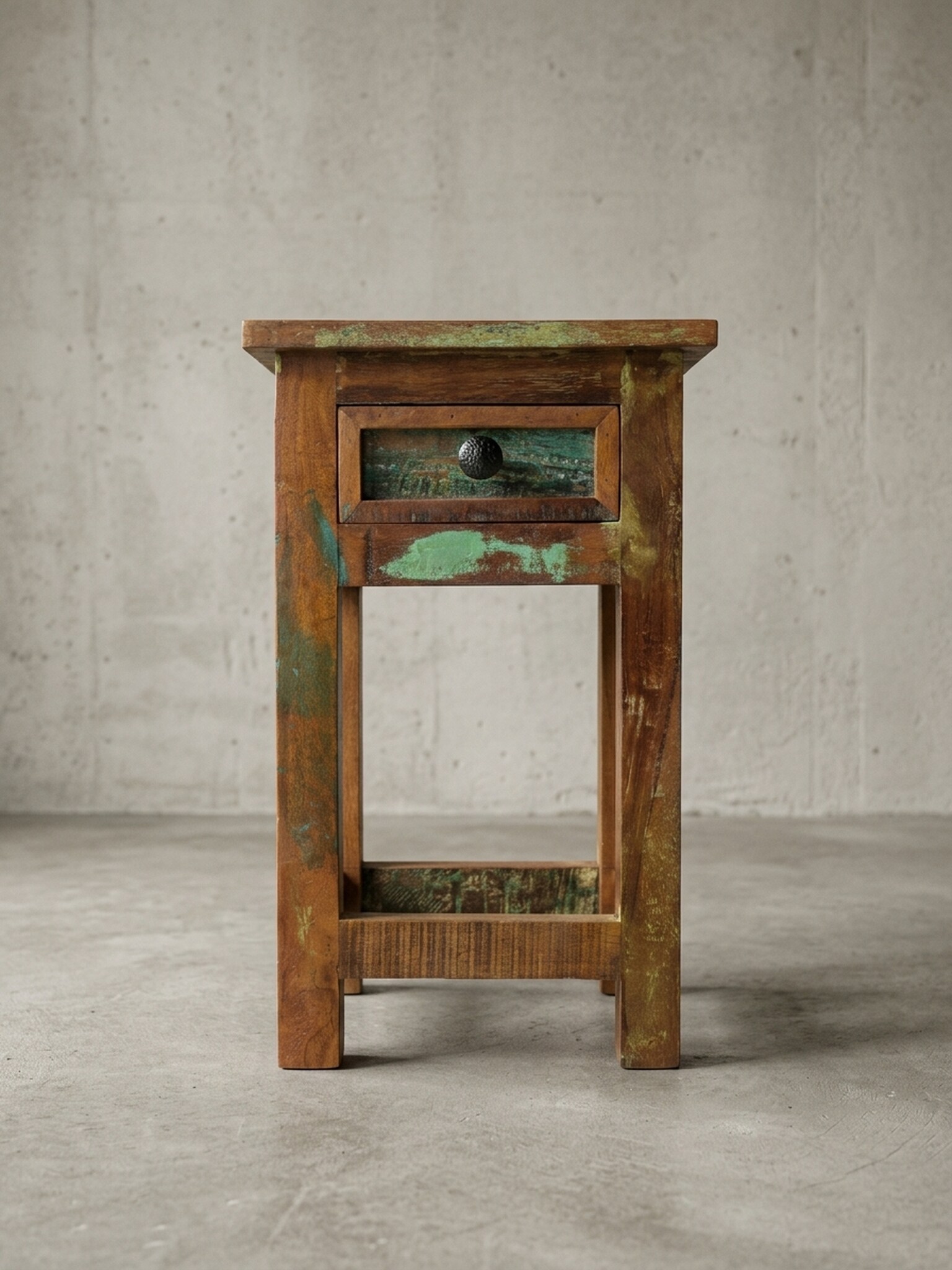 Beistelltisch &ndash; Massivholz, Shabby Chic, mit Schublade, 30x30x50 cm - Bild 1