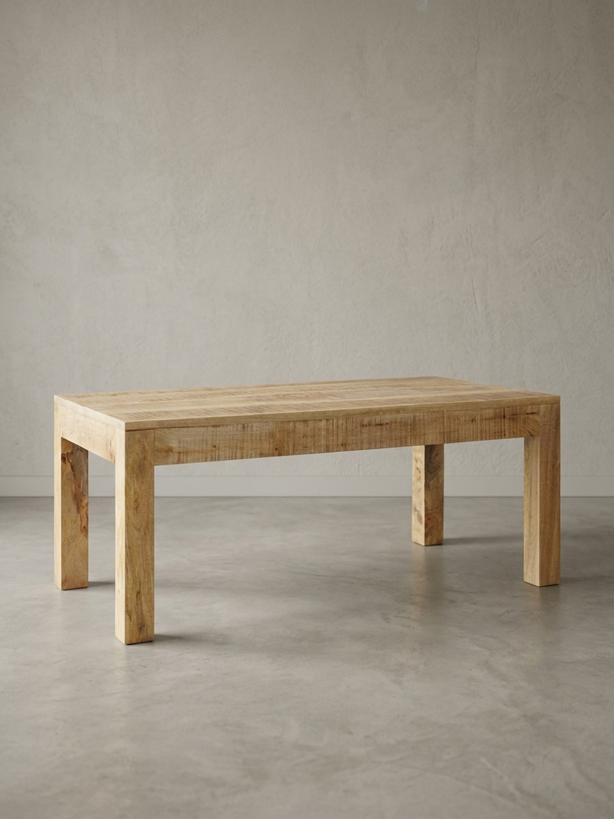 Couchtisch Mango Massivholz Natur, Landhaus-Stil Rustikal 110 x 60 x 47 cm