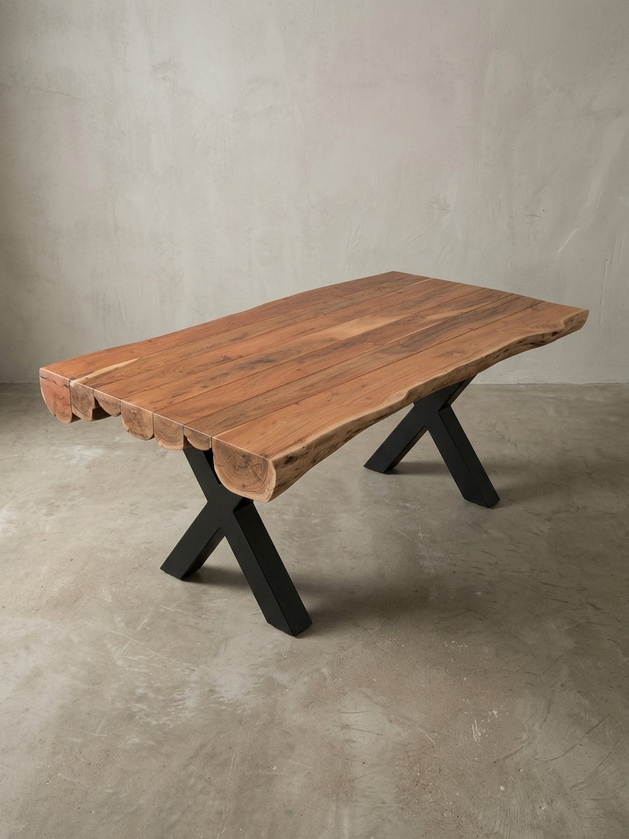 Esszimmertisch – Rechteckig Akazie Massivholz 200x100x77 cm Baumstammform