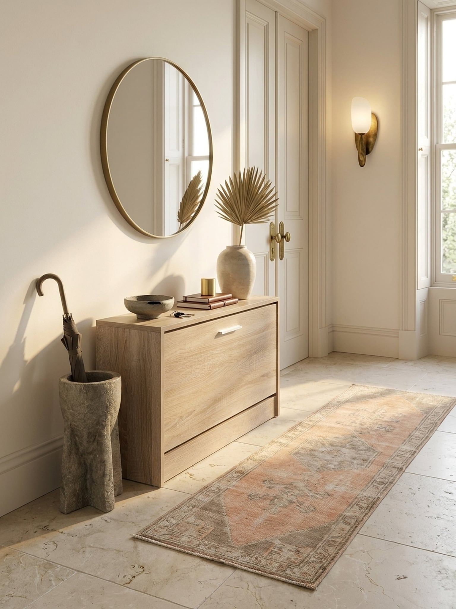 Schuhkipper Holz mit 1 Fach und Ablage, Sonoma 80x24x47 cm - Bild 1